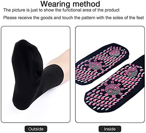 Black self-heating tourmaline socks for fatigue relief, priced at $15.59.