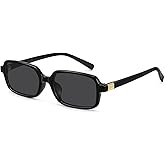 MEETSUN Retro Rectangular Sunglasses for Women Trendy Vintage 90s Small Square Sun Glasses UV Protection