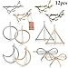 Womens Barrettes, Fascigirl 12PCS Metal Hairpins Gold Silver Butterfly Hair Clips for Girls Tree Branch Alloy Geometrical Moon Circle Bowknot Hair Circle Barrettes for Thick Hair Women