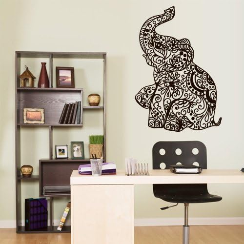 Wall Vinyl Sticker Decals Decor Art Bedroom Design Mural Ganesh Om Elephant Tattoo Mandala Tribal (Z3161)