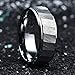 King Will Hammer 8mm Black/Silver Tungsten Carbide Ring Hammered Brushed Mens Wedding Band Comfort Fit