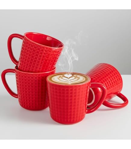 Amazon.com: Essential Drinkware 14oz Ceramic Campfire Coffee Mug (Set of  4), Red with Speckled Finish - Durable Thick Walled Camping Style Cup for  Outdoors or Home : Home & Kitchen