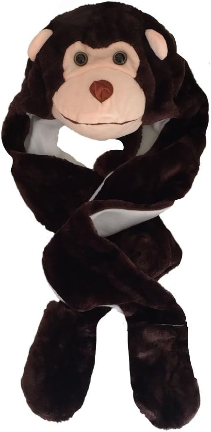 Kids Boys/Girls Childrens Animal Faux Fur (NOT real fur) Head Trapper Hat Hood Scarf Snood Gloves, or the short version without gloves See Listing For Options One Size