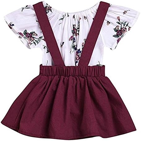 Toddler Baby Girl Dress Floral Rompers Strap Skirt Overall Outfits Clothes