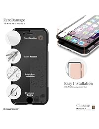 SaharaCase   Carcasa para iPhone 8 y 7 (incluye protector de pantalla de cristal templado ZeroDamage), ajuste ajustado, resistente a los golpes, color negro