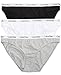 Calvin Klein Cotton Bikini 3-Pack (Large, Black/Grey/White)