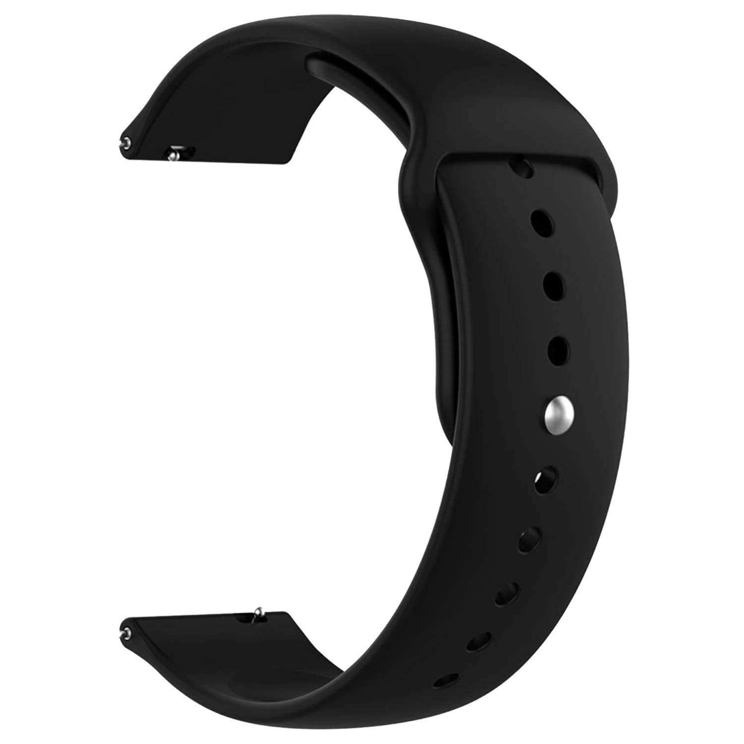 Watch Strap Silicone Belt 20mm compatible with Amazfit Bip U Pro Smartwatch Sports Band Black