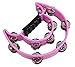 YMC Half Moon EZ Grip Tambourine 20 Jingles Metal Jingles Hand Held Percussion - Pink