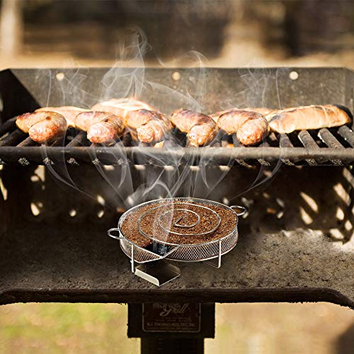 PiscatorZone Cold Smoker Generator Pellet Smoker Charcoal Grill Smoker Box, Stainless Steel Bracket for BBQ Wood Chips(Hexagon) - Thumbnail 7