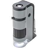 Carson MicroFlip 100x-250x, LED UV Pocket Microscope with Smartphone Clip, STEM Education (MP-250)