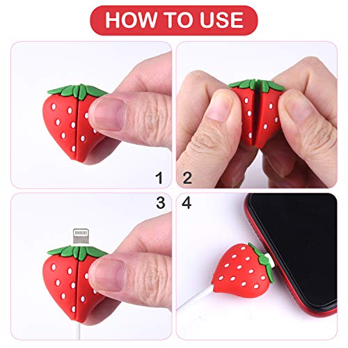 TUPARKA 18 Pcs Cable Protector for iPhone Charging Cable, Plastic Cute Fruit Drink Bottle Animal Unicorn Charging Cable Saver, USB Cable Saver Phone Accessory Protect Charger Cable - Thumbnail 5