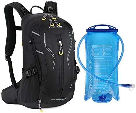 Cycling Hiking Backpack with 3L Hydration Water Bladder Waterproof Lightweight Pack for Men and Women with Helmet Net