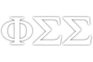 Pro-Graphx Phi Sigma Sigma Greek Sorority Sticker Decal, 2.5 Inches Tall, White