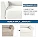 H.VERSAILTEX High Stretch Jacquard 2 Pieces Sofa Slipcover Off White Couch Covers Suit for T Cushion/Box Cushion Spandex Sofa Covers for Dogs/Kids Machine Washable, Sofa 72