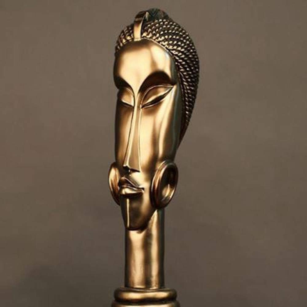 NKJWHB Vintage African Man Woman Statues Resin Abstract Sculpture Copper Character Figurines Home Decoration Accessories