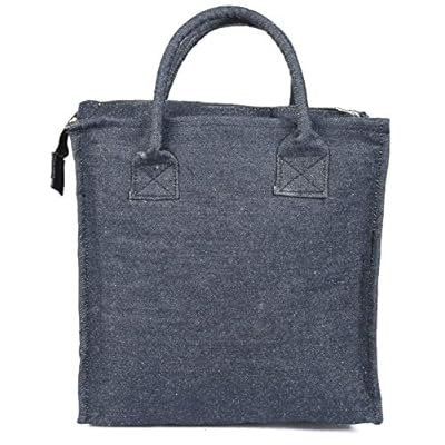 Anshika International Blue Denim Lunch Bag with Bottle Holder | Good for Travel School Office to