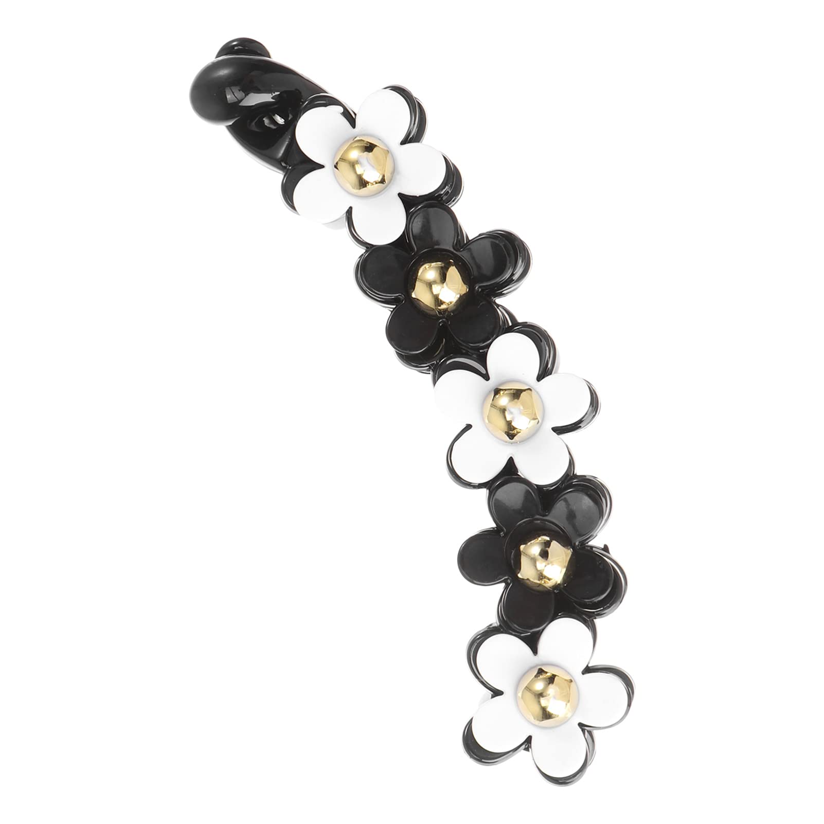 Solustre Banana Hair Clip Flower Hair Grip Banana Comb Acrylic Updo Ponytail Clip Hair Claw