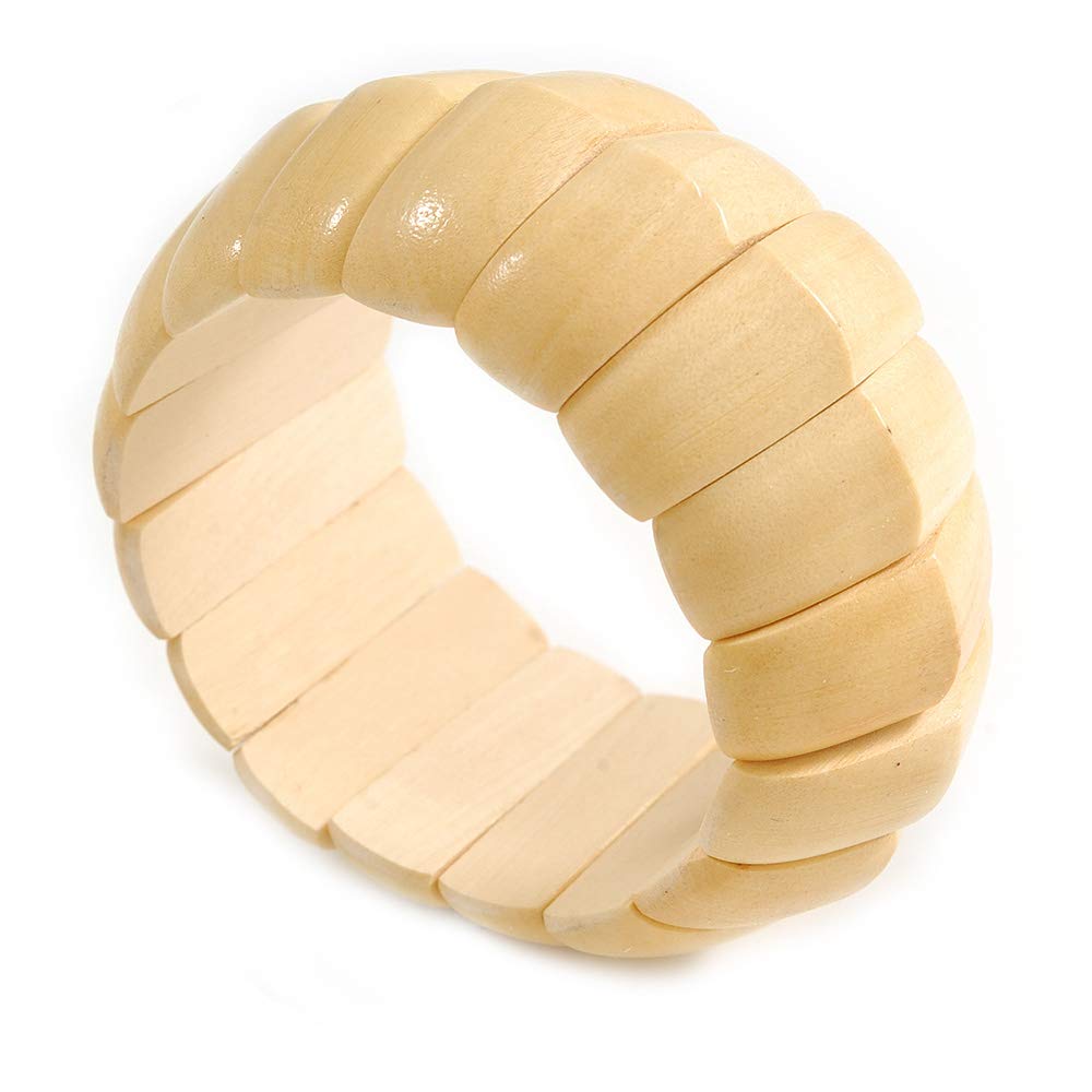 Avalaya Lustrous Natural Wooden Flex Bracelet - up to 19cm L