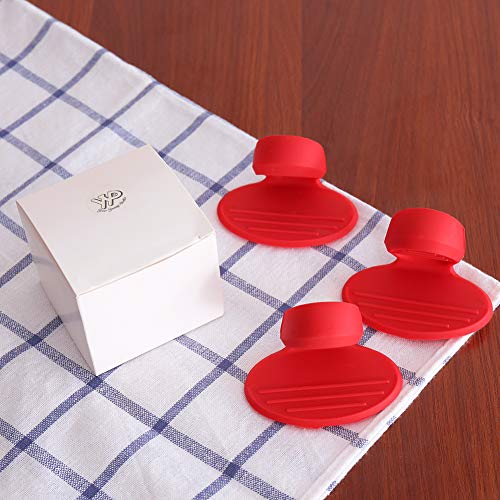 Silicone Pot Holders, YYP Silicone Heat Resistant Pot Holders, Oven Mini Mitts, Cooking Pinch Grips for Kitchen(No More Burning Your Fingers!)- Set of 3, Red - Thumbnail 7