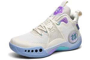 DHOVOR Womens Basketball Shoes, Youth High-Top Basketball Sneakers, Non Slip Basketball Trainers Sports Shoes for Womens Outd