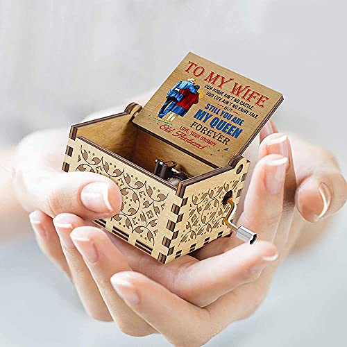 Hefonti Music Box Gift for Wife - Valentine Anniversary Christmas Birthday Gift to Wife Girlfriend from Husband Boyfriend Romantic Hand Crank Musical Box Play You are My Sunshine