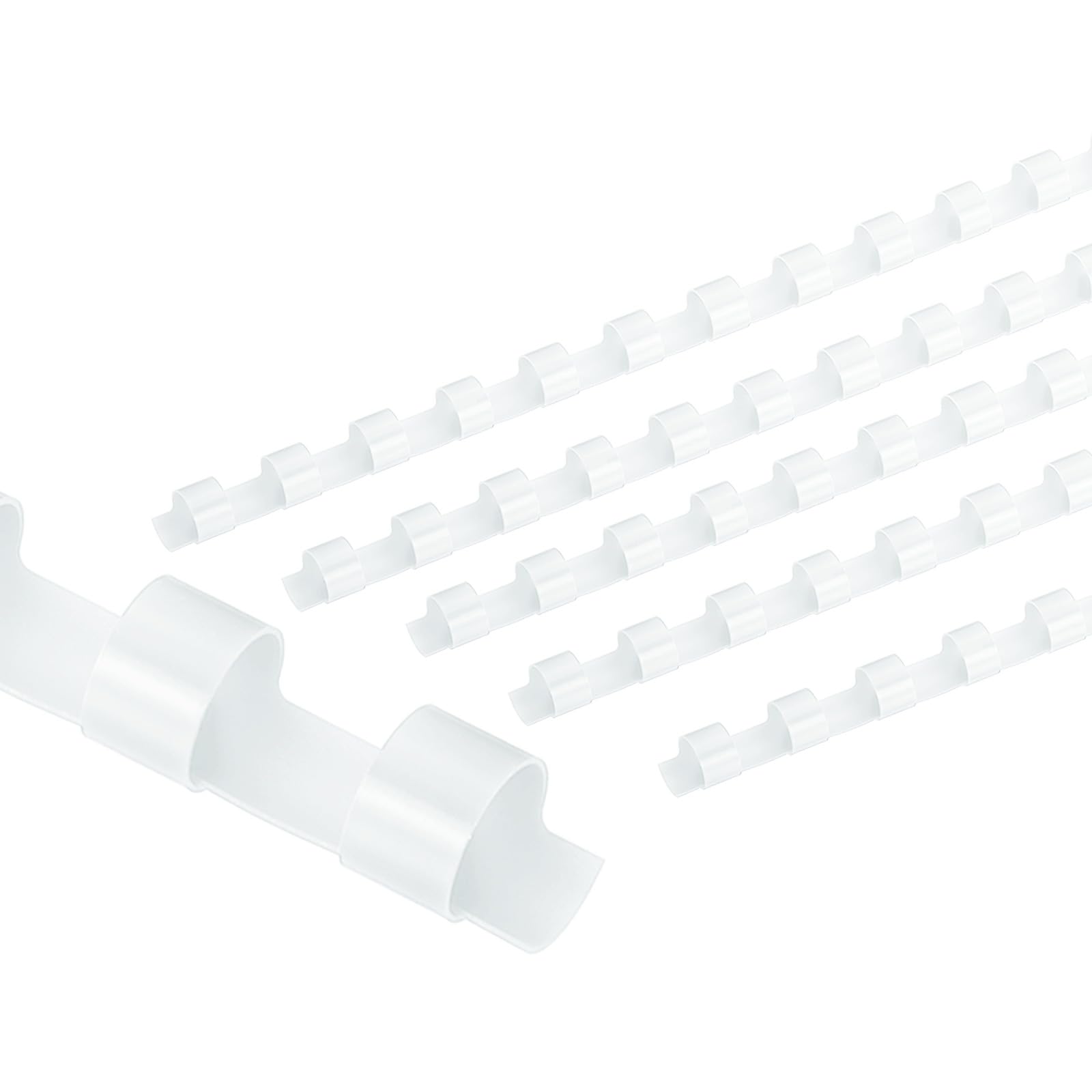 PATIKIL 8mm (5/16") Plastic Binding Combs, 50 Pcs 21 Rings Comb Binding Spines 40 Sheet Capacity Letter Size for Binding Paper Sheets, White