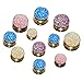 Longbeauty Piece Stainless Steel Sparkling Glitter Flesh Tunnel Flared Ear Expander Screw Plugs
