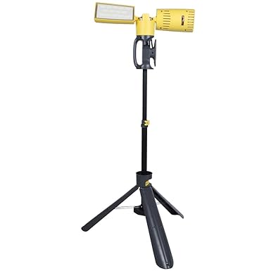 LUTEC Peri Stativ-Arbeitsleuchte LED, Kunststoff, 35 W, Gelb/Schwarz, 74.8 x 136 cm