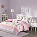 Comfort Spaces Kid 3 Piece Twin XL Comforter Cute Owl Animal Flowers Poka Dot Striped Design Decor Boys Girls All Season Down Alternative Bedspread Set, Pink