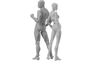 Refein Drawing Figures for Artists, 2 Pack Artists Manikin Art Mannequin Figures, Action Figure Model Jointed Small Drawing Figure Model, Stop Motion Figure for Sketching, Painting, Drawing