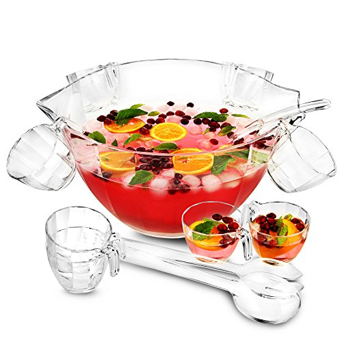 bardrinkstuff Glacier Acrylic Punch Bowl Set Multi Purpose Punch
