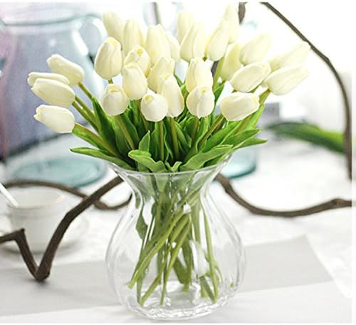 Sajanic Artificial Tulip Flower ,3 Colors Available Simple Style, Gift to Your Lover,Decoration Your House