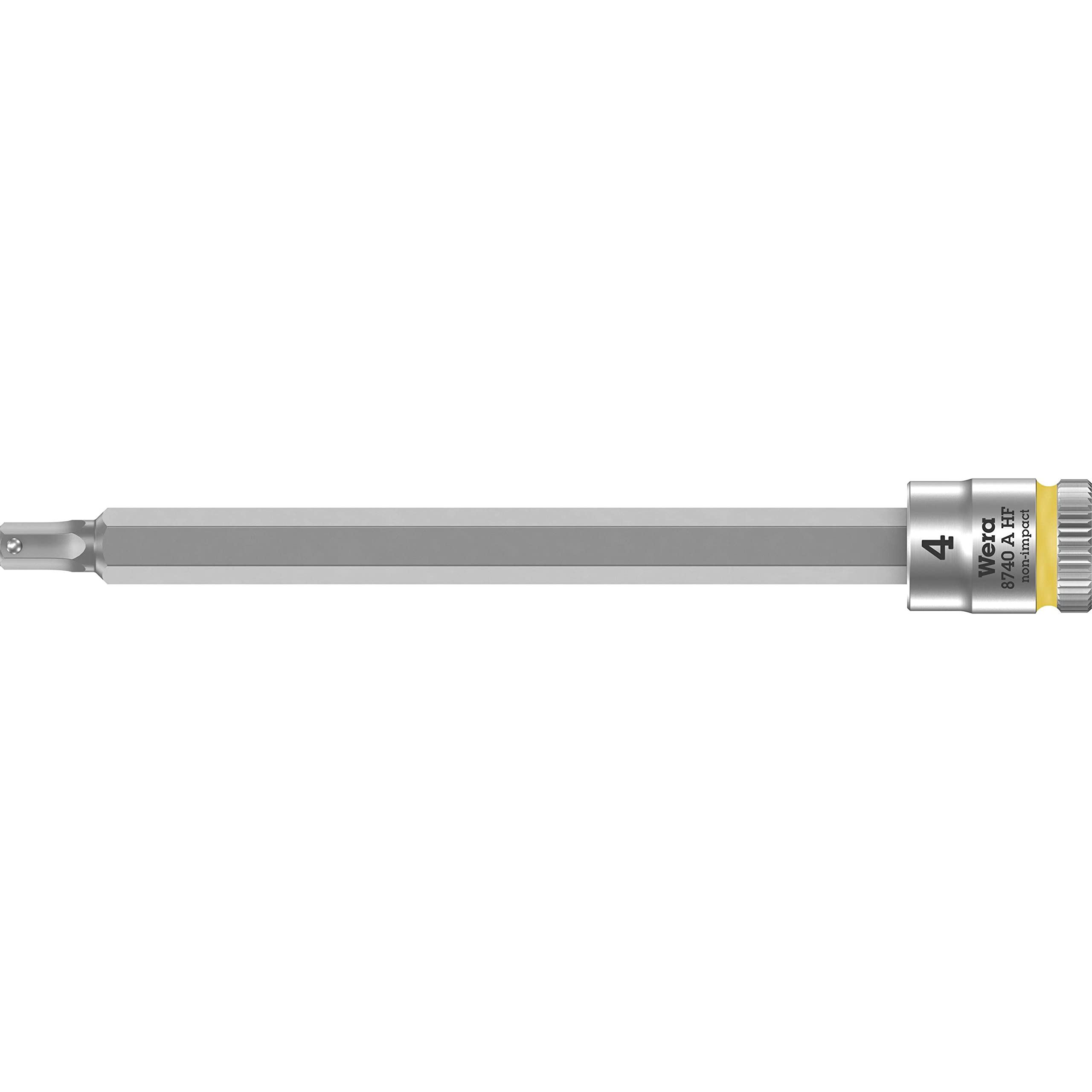 'Wera 05003334001 8740 A HF Bitnuss Zyklop 1/4 Inch Drive with Holding Function 4.0 x 100 mm, Yellow, 4.0 x 100 mm