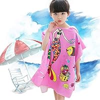 LUCKAPPY Kids Hooded Beach Towel Poncho Bath Towel for Boys and Girls, Cute Beach Pool Swim Cover Bathrobe for Toddlers (Pink Mermaid)