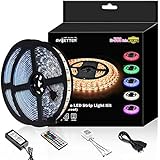Led Strip Light Waterproof 600leds 32.8ft 10m Waterproof Flexible Color Changing RGB SMD 5050 600leds LED Strip Light Kit with 44 Keys IR Remote Controller and 12V Power Supply