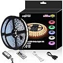 Led Strip Light Waterproof 600leds 32.8ft 10m Waterproof Flexible Color Changing RGB SMD 5050 600leds LED Strip Light Kit with 44 Keys IR Remote Controller and 12V Power Supply