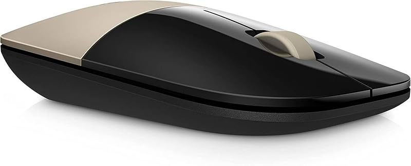 Z3700 Mouse Wireless, Sensore Preciso, Tecnologia LED Blue, 1200 DPI, 3 Pulsanti, Rotella Scorrimento, Ricevitore USB Wireless 2.4 GHz Incluso, Design Pratico e Confortevole, Oro