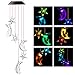 SUMERSHA Moon Star Wind Chime, Color Changing LED Solar Mobile Star Moon Wind Chimes Hanging Outdoor Solar Lights for Home Party Yard Garden Night Decoration (Star Moon Light)