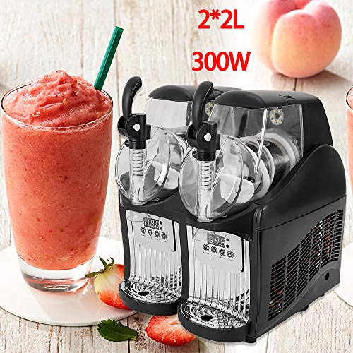 Slushy Machine, 110V 2 Tank Frozen Drink Slush Slushy Making Machine Smoothie Maker Commercial 2L x 2