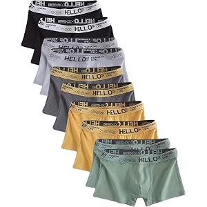 Krzlolie Hello Underwear for Men Cozy Boxer Briefs 10 Pack - Breathable Underwear Multipack