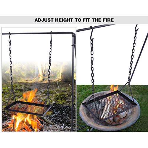 thumbnail image 2 of Campfire Swing Grill Stand, Portable Hanging Cooking Grill Rack With Dutch Oven 2 of 14