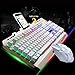 FengGa G700 Gaming Keyboard and Mouse Combo,Rainbow Breathing LED Backlit Keyboard and Mouse Set,Mobile Phone Holder,104 Keys Inspired Mechanical Gaming Keyboard for PC/Mac/Gamer/Typthumb 1