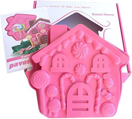Platinum Silicone "Gingerbread House" Baking Mould, Silicone House, Witches House, Mini Bundt Cake for Christmas, Small Bundt Cake, Includes Gift Box & Recipes, 17 x 17 cm (Gingerbread House)