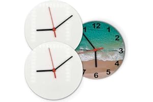 INNOSUB Sublimation Wall Clock Blank 7.9" [Pack of 3] Round Printing Clock Non-Ticking Custom DIY Decorative Battery Operated Clock USA