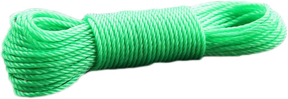 Hongfutong Tough Thick Windproof Washing Line Washing Cloth Rope/Cord LongLife Plastic Nylon Rope (20 meters green)