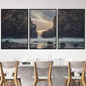 signwin 3 Piece Framed Canvas Wall Art Lake...
