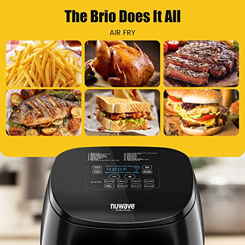 Nuwave Brio 4.5Qt Air Fryer, 1 Touch Digital Controls, 100°400°F Temp