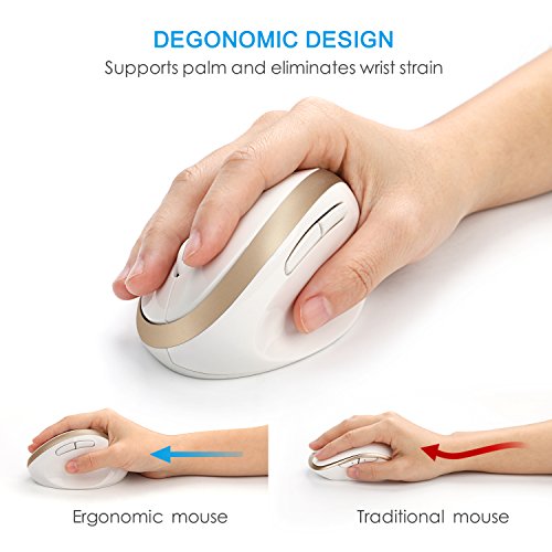 Wireless Vertical Mouse, Jelly Comb Wireless Mouse 2.4G High Precision