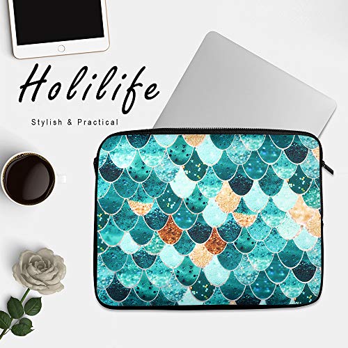 image for Holilife Laptop Sleeve Mermaid Scale, Neoprene Elegant Protective Note