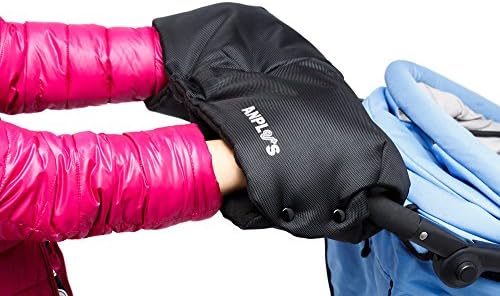 Aniplus® Thick Waterproof Stroller Hand Muff Warm Gloves (Black)